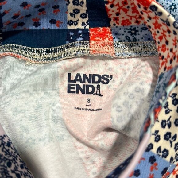 LAND’S End Vintage Patchwork Floral Mock Turtleneck Sz S - Picture 10 of 11